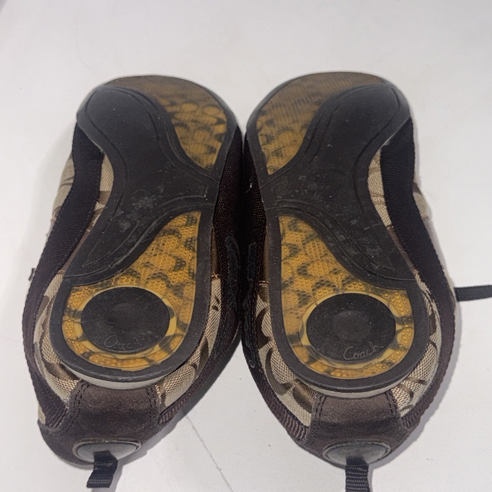 Coach Signature C Logo Canvas Brown Classic Patent Leather Sneakers Women's 9.5 - Picture 9 of 13